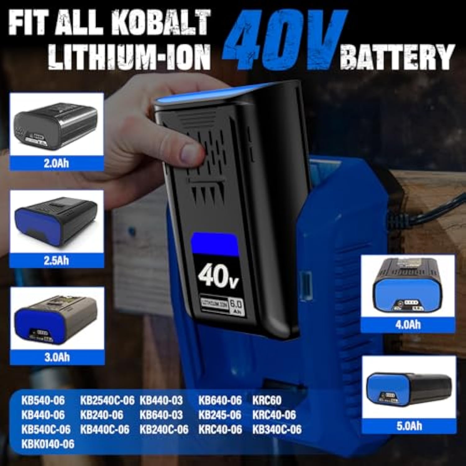 40V 6.0Ah Kb440-03 Kb540C-06 Kb540-06 Kb2540C-06 Kb640-03 Kb240-06 Kb640-06 Kb245-06 40V For Kobalt Battery, For Kobalt 40V Outdoor Power Tools