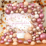 Pink Pumpkin Baby Shower Balloon Arch Kit: Fall Garland Party Decor