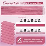 8 Pack Cheesecloth Table Runner, 10Ft Boho Gauze Table Runner 35×120 Inch Rustic Romantic Long Table Runner For Wedding Party Bridal Shower Thanksgiving Christmas Decoration(Dusty Rose)