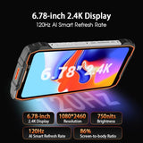BL7000 5G Rugged Smartphone, 24GB+256GB/2TB Android 15 Rugged Phone, 50MP+20MP AI Camera, 6.78'' 120Hz Display, 7500mAh/33W, IP68/69K Waterproof