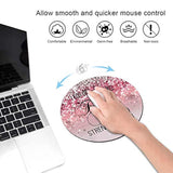 Round Mouse Pad And Coasters Set, Pink Glitter Mousepad, Inspirational Quotes Christian Bible Verse Phil 4-13 Mousepad, Non-Slip Rubber Base Mouse Pads For Laptop And Computer