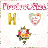 Happy Mothers Day Balloons Banner - Gold Mother's Day Balloons Flower Balloon and Heart Balloon for Mothers Day Decorations Supplies