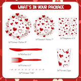 112 Pcs Red Heart Valentines Day Party Decorations Galentines Day Plates And Napkins Sets Party Supplies Disposable Dinnerware Plates Cups Napkin Baby Shower Birthday Decorations Serves 16