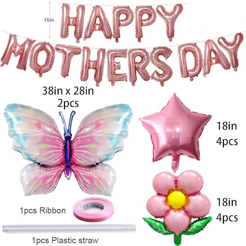 Happy Mother's Day Balloons Mothers Day Banner Set for Party Decoration Supplies