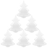 6 Pcs Christmas Tree Shaped Candy Boxes Cute Clear Plastic Containers Fillable Candy Jar For Weddings Birthdays Xmas Party Favors