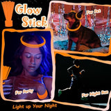 100 Pcs 8 Inch Orange Glow Sticks for Parties, Necklaces, and Bracelets