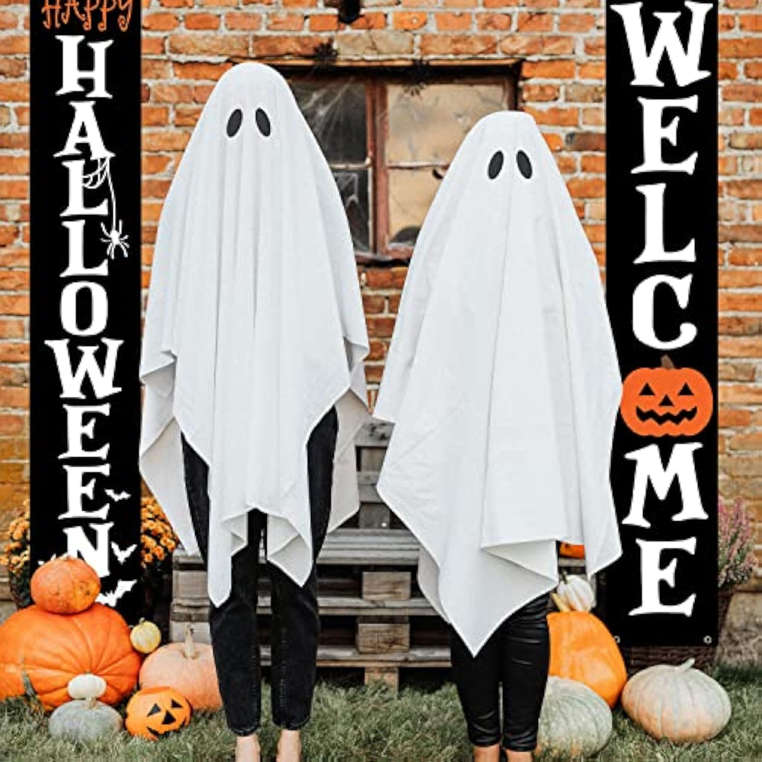 Halloween Banners & Outdoor Porch Signs, Happy Halloween Welcome Yard Decor