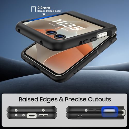 Magnetic For Motorola Razr 2025/2024 Case, Compatible With Magsafe, Military Protection & Ultra Slim Shockproof Protective Cover Translucent Matte Case, Black