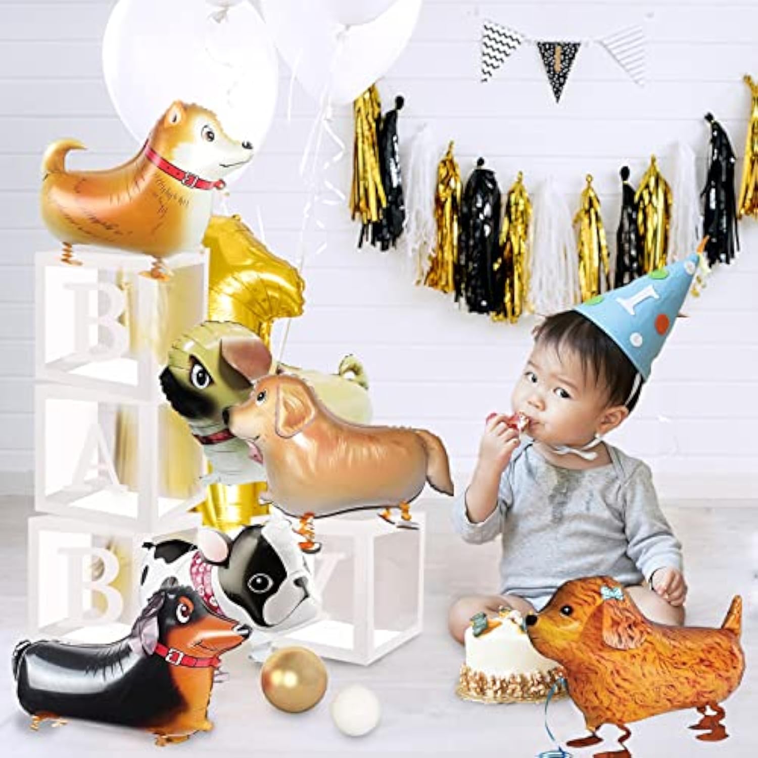 6 Pcs Walking Puppy Dog Balloons for Animal Theme Birthday Party Decor