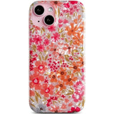 iPhone 15 Clear Floral TPU Case Slim Shockproof Bumper Pink 6.1in