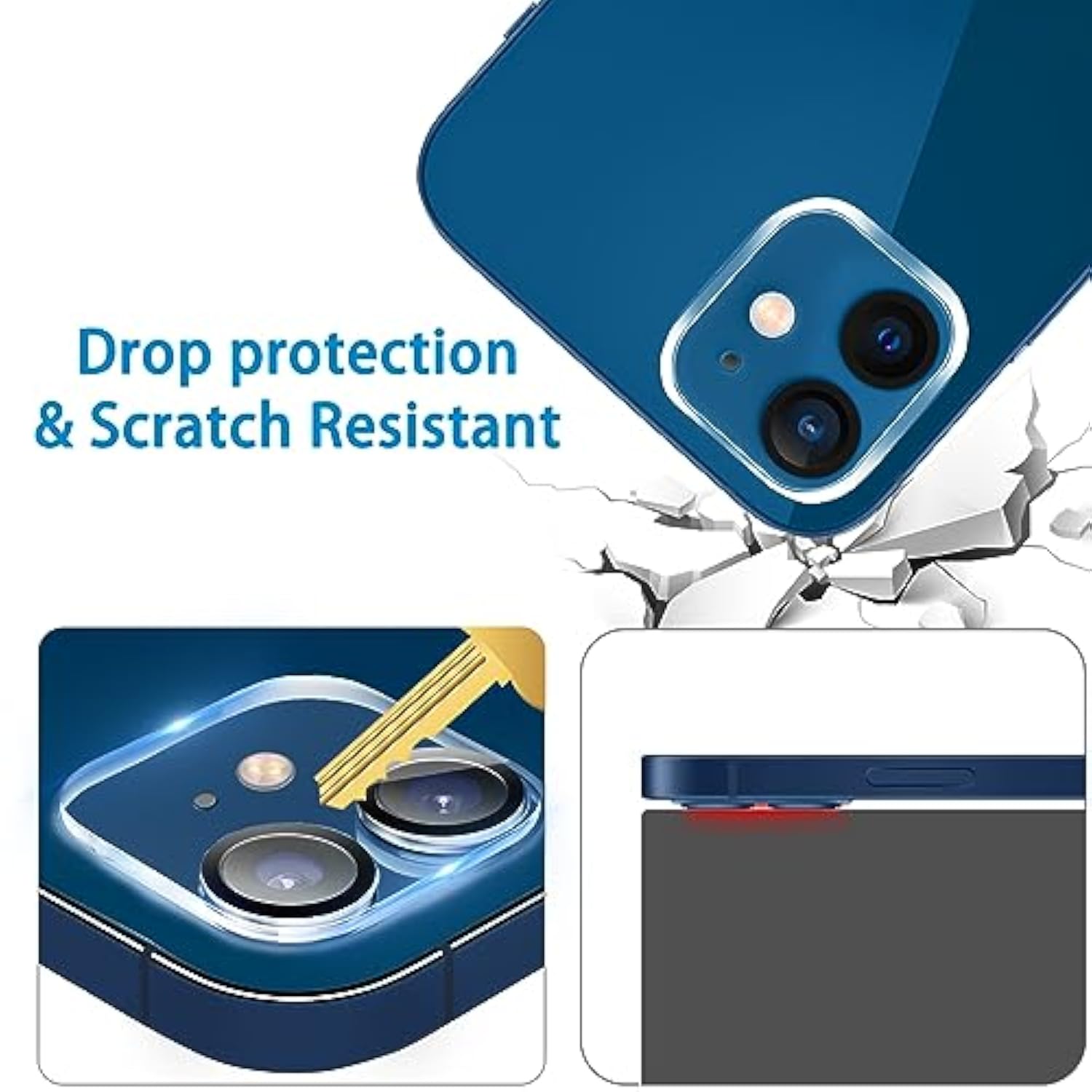 iPhone 12 6.1" Camera Lens Protector 3-Pack Tempered Glass 9H Anti-Scratch