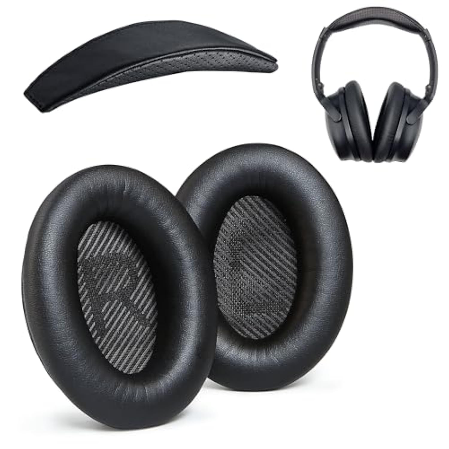 Replacement Qc35 / Qc35 Ii Earpads And Qc35 Headband / Qc35 Ii Headband V3 Pad Cushion Compatible With Bose Quietcomfort 35 (Qc35) And Bose Quietcomfort 35 Ii (Qc35 Ii) (Ahg-Qc35-Combo-Shpskn-Hb)