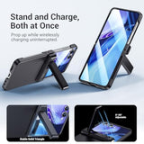 For Samsung Galaxy Z Flip 7 Case With [Built-In Front Screen Protector] [Kickstand][Hinge Protection][Hard Pc] Ultra-Thin Shockproof Protective Phone Case For Galaxy Z Flip 7-Black