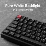 K2 75% Layout Qmk Wireless And Wired Options Mechanical Keyboard Super Red Switch, White Backlight Aluminum Frame With Shine-Through Double-Shot Pbt Keycaps For Mac Windows-Version 3