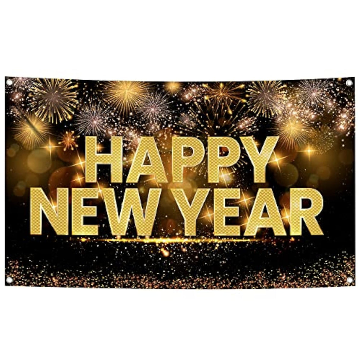 XL Happy New Year 2026 Banner 72x44 Inch Party Backdrop