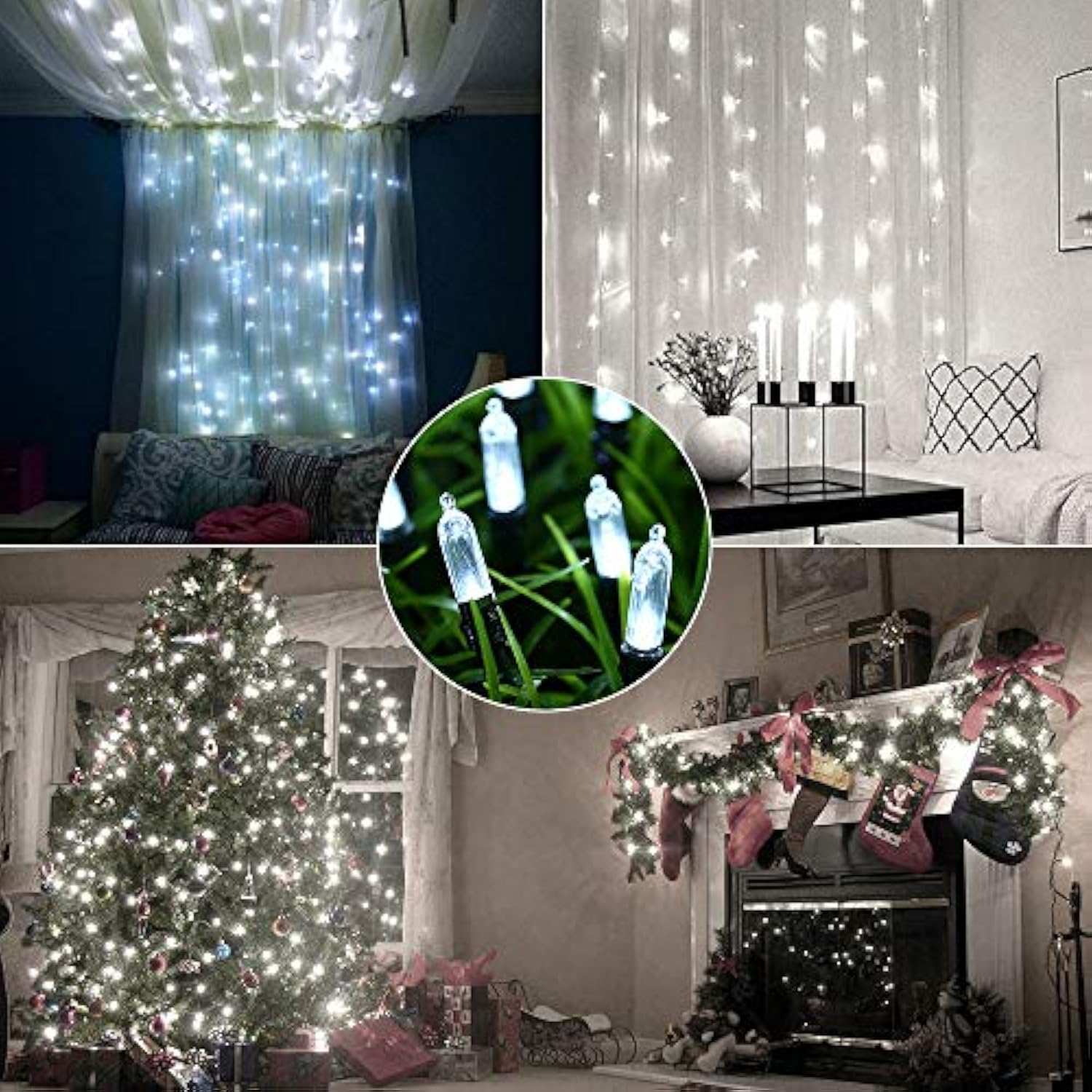 Battery Christmas Lights, 33Ft 100 Led Christmas Lights Waterproof 8 Modes Battery Operated String Lights For Outdoor &