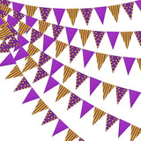 Purple Gold Party Decorations, Hanging Glitter Paper Triangle Flag Pennant Banner For St. Patrick'S Day Graduation Carnival Bachelorette Engagement Wedding Birthday Baby Bridal Shower 33Ft