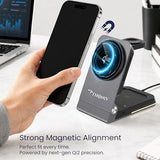- Qi2 3-in-1 Magnetic Wireless Charging Station, Foldable 15W Fast Charger for iPhone 1217 Series,  Watch and Wireless Earbuds, Portable Travel