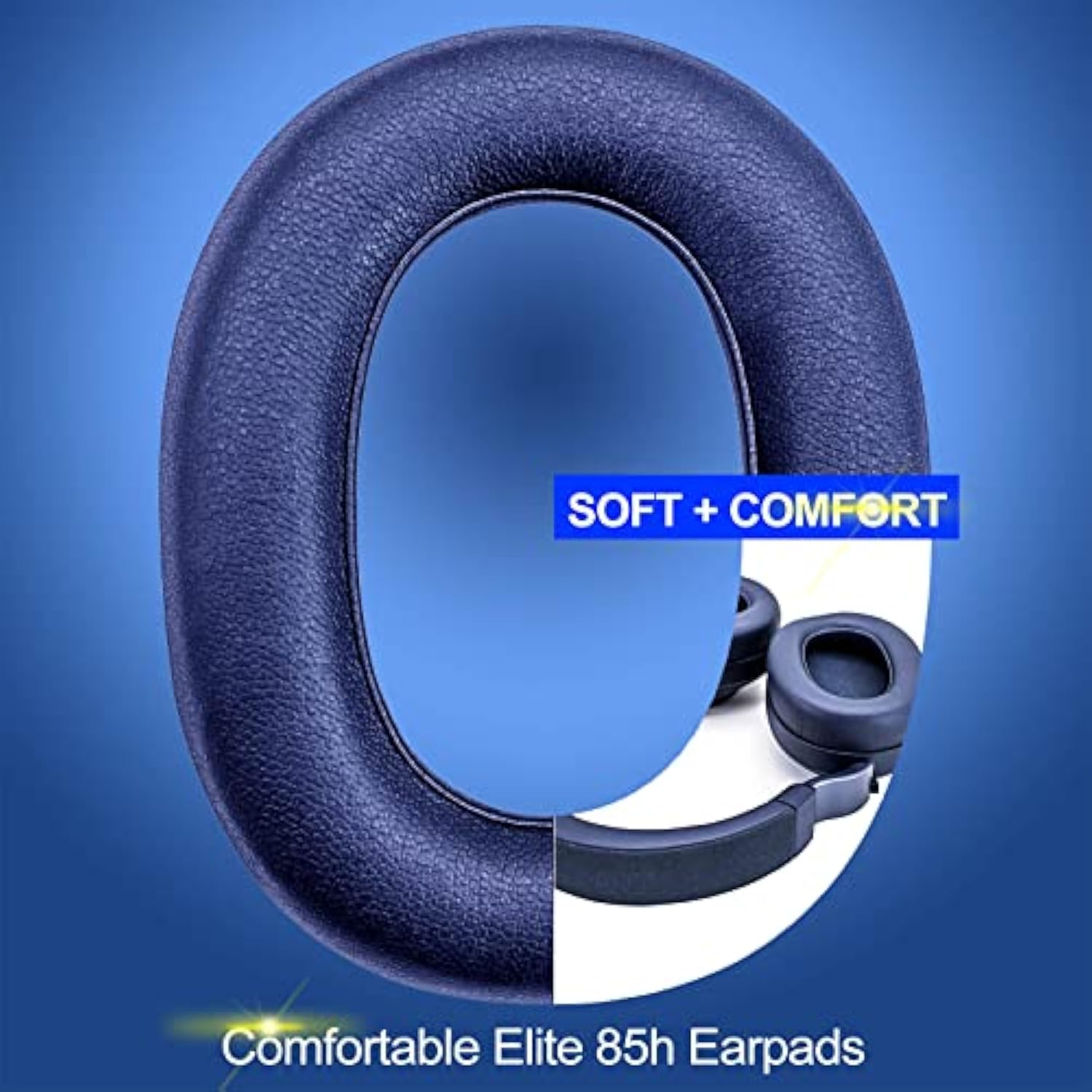 Earpads Replacement For Elite 85H Wireless Headphones - Protein Leather Ear Cushions In Black