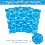 3 Pieces Ocean Tablecloth - Under The Sea Ocean Waves Table Cloths, Plastic Rectangle Blue Water Print Table Cover For Beach Pool Birthday Party Decorations Tables Decor Supplies Favors, 108 X 54 Inch