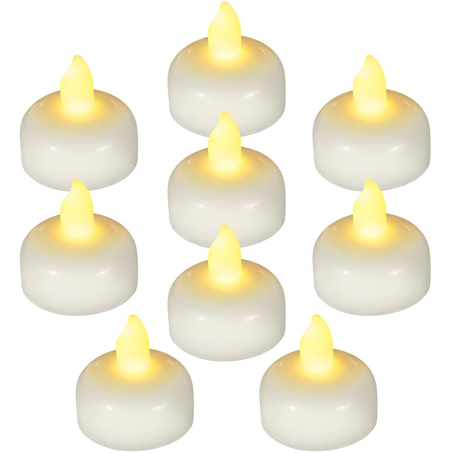 Singtok 24 Pcs Flameless Floating Tealights Waterproof Candles, Warm White Battery Operated Outdoor Flickering Led Tea Lights Votive Candles Bulk, Wedding Centerpiece Vase, Pond, Halloween Decorations