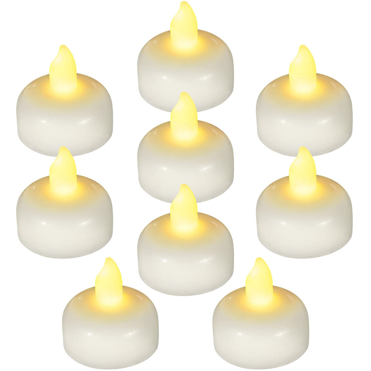 Singtok 24 Pcs Flameless Floating Tealights Waterproof Candles, Warm White Battery Operated Outdoor Flickering Led Tea Lights Votive Candles Bulk, Wedding Centerpiece Vase, Pond, Halloween Decorations