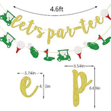 "Let's Par-Tee" Golf Banner: Glitter Decor for Birthday & Retirement Parties