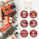 Christmas Vacation Merch Gift, 6 Pcs Funny Holiday Coasters With Metal Holder, Griswold Family Cousin Eddie Christmas Vacation Decorations, Xmas Home Table Decor Party Supplies, White Elephant Gifts