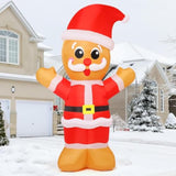 8Ft Christmas Inflatables Outdoor Decorations, Blow Up Gingerbread Inflatable With Built-In Leds For Christmas Indoor Ou