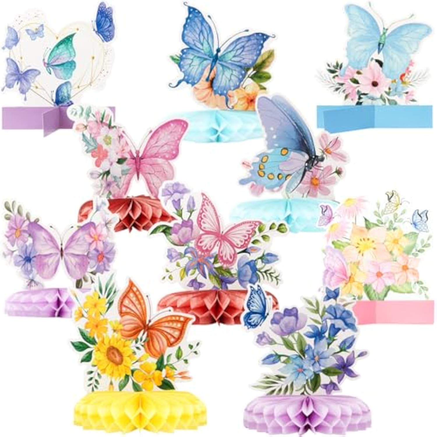 10 Pcs Butterfly Centerpieces For Tables Spring Butterfly Flowers Theme Table Decorations, Butterfly Honeycomb Table Centerpiece For Birthday Party Baby Shower Decor