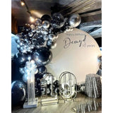 Black & Silver Balloon Garland Arch Kit: 146-Piece Party Decor