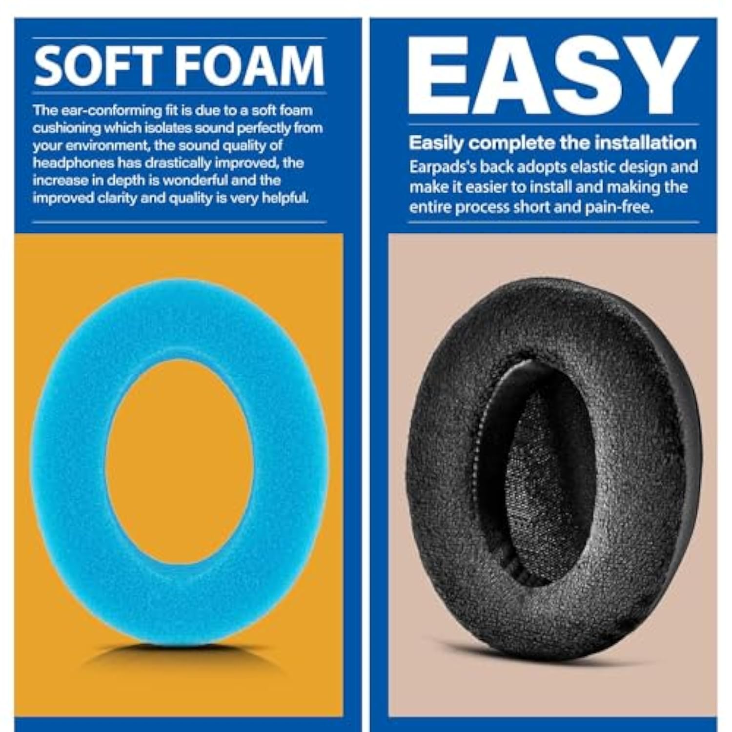 Replacement Earpads For Hd650, Hd660 S, Hd600, Hd6Xx, Hd58X, Hd580, Hd565, Hd545, Hd535 Headphones By - Deeper Inner Hole I Noise Isolation Memory Foam (Hybrid Velour)