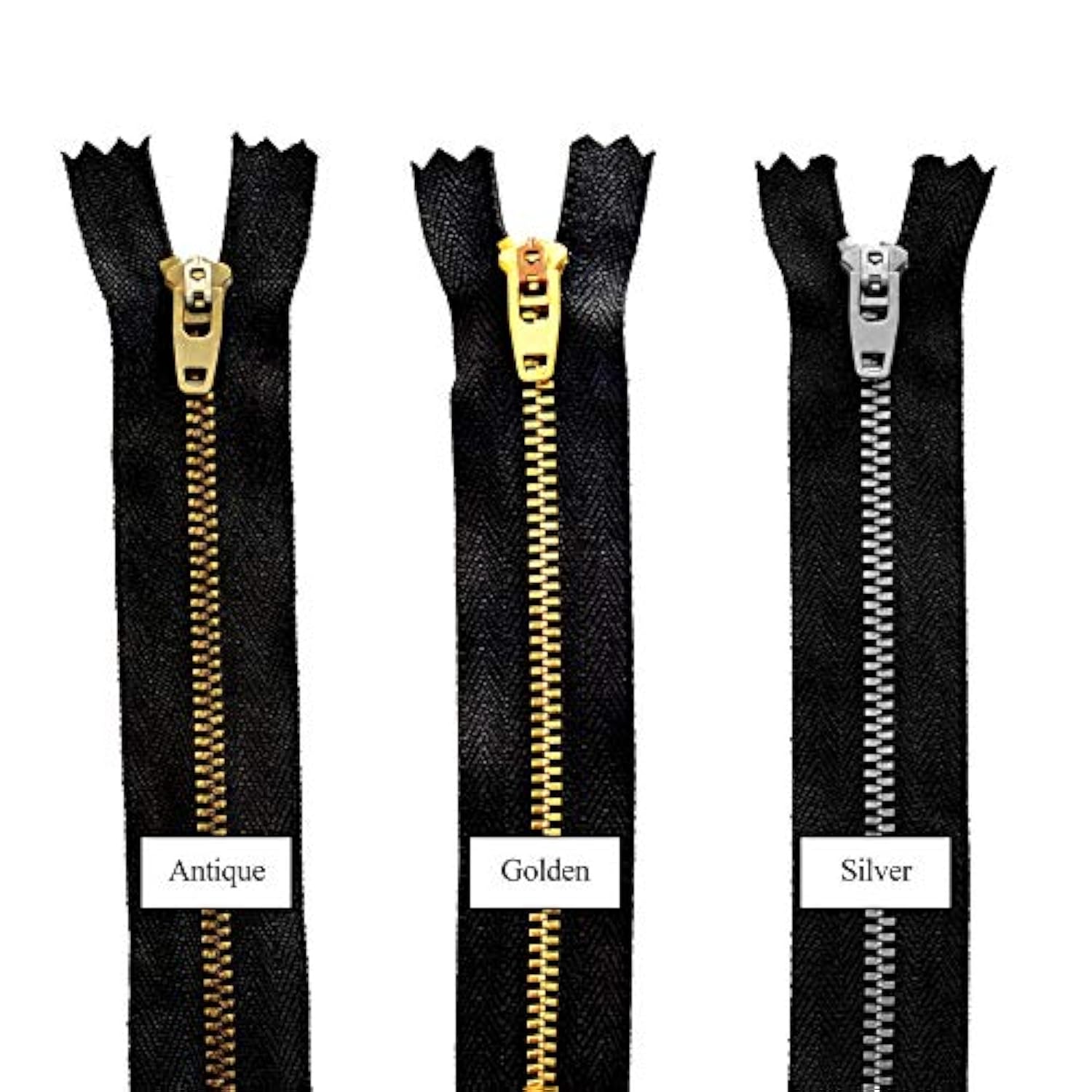 5 Inch Metal Zipper #5 | Antique Color | 5 Pcs/Pack