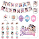 Birthday Party Supplies, Birthday Decorations Set - Banners,Cake Toppers,21Pcs Cupcake Toppers Perfect For Boys And Girls(Pink)