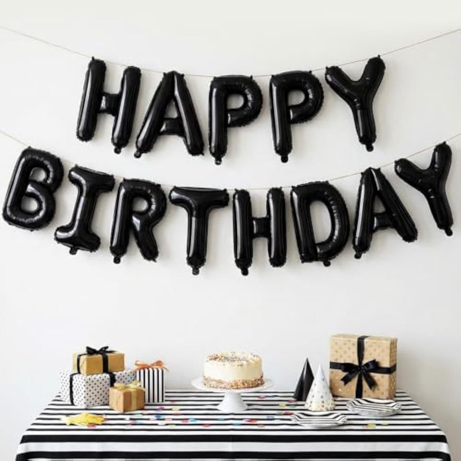 Black Letter J Balloons, 40 Inch Large Foil Letter Balloons, Custom Phrase Balloon For Birthday Party Wedding Anniversary Decoration (Black J)