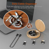 Round Multi Usb Charging Adapter Cable Kit For Travel, Fast Charging And Data Transfer With Type C To Ios Device/Type C/Micro/Usb A Adapter, Pocket Cable Kit For Travel Gadget