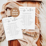 50 Would She Rather Bridal Shower Game Cards, Baby Shower Games, 50 Guests, Minimalist White
