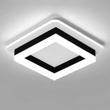 9.5 Inch Square LED Ceiling Light Black 32W 6000K Flush Mount Fixture