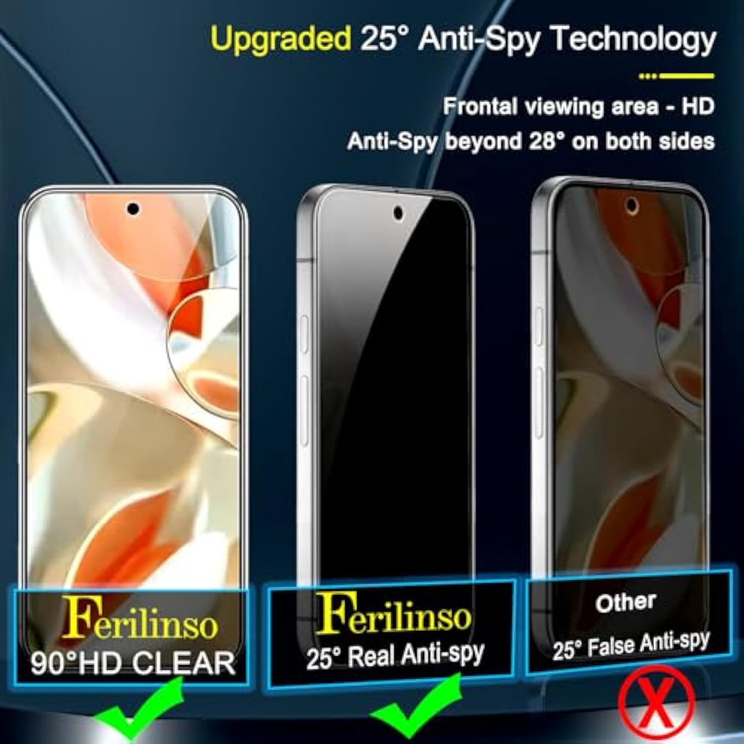 3-Pack Privacy Screen & 3-Pack Camera Lens Protector for Google Pixel 9/9 Pro, Case Friendly, Auto-Dusting