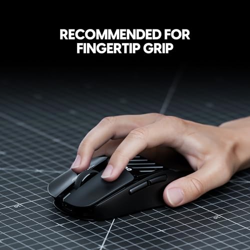 LAB X2F Wireless Fingertip Gaming Mouse, Ultra Lightweight 1.34 oz (38 g), HUANO Blue Pink Dot Switches, 32,000 DPI, 750 IPS, XS-1 Sensor, 8K