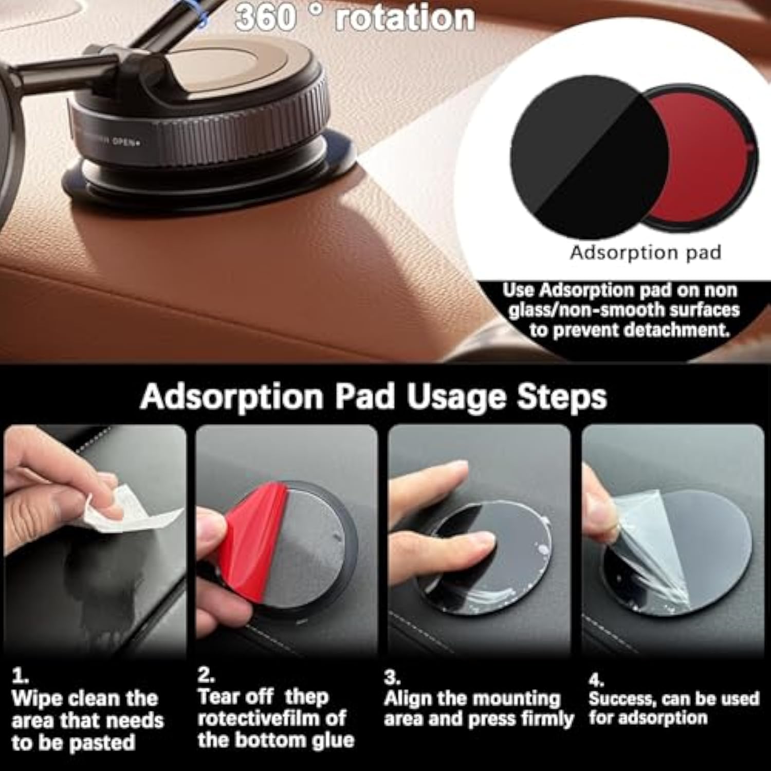 Wireless Charger Car Phone Holder For Magsafe,360°Adjustable Suction Cup Phone Mount For Car Dashboard/Windshield, Compatible With Iphone 16/15/14/13/12 Series (Black)