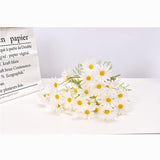 12 Bundles Artificial Flowers White Artificial Daisy Flowers Uv Resistant Outdoor Fake Wildflowers With Stems Faux Greenery Shrubs Plants Arrangements For Wedding Decoration Home Decoration