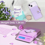 Phone Wallet Stick On, Credit Card Holder For Women Attachable 3M Sticker,Phone Card Holder Compatible With Iphone 14 Pro Case And Most Smartphones (Purple)