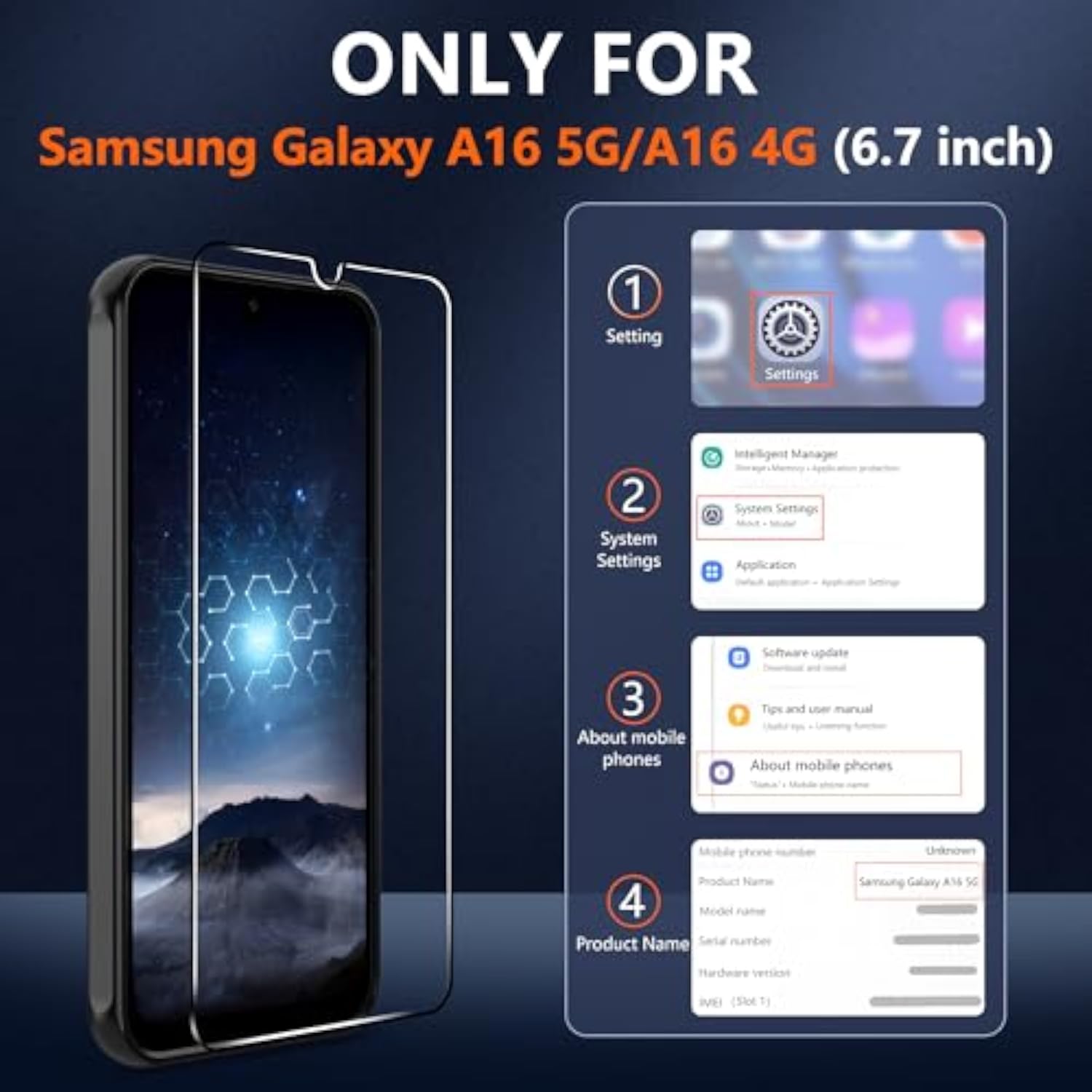 Magnetic Samsung Galaxy A16 5G Phone Case with Screen Protector and Built-in Magnets for Military Grade Drop Protection and Anti-Fingerprint Matte Finish