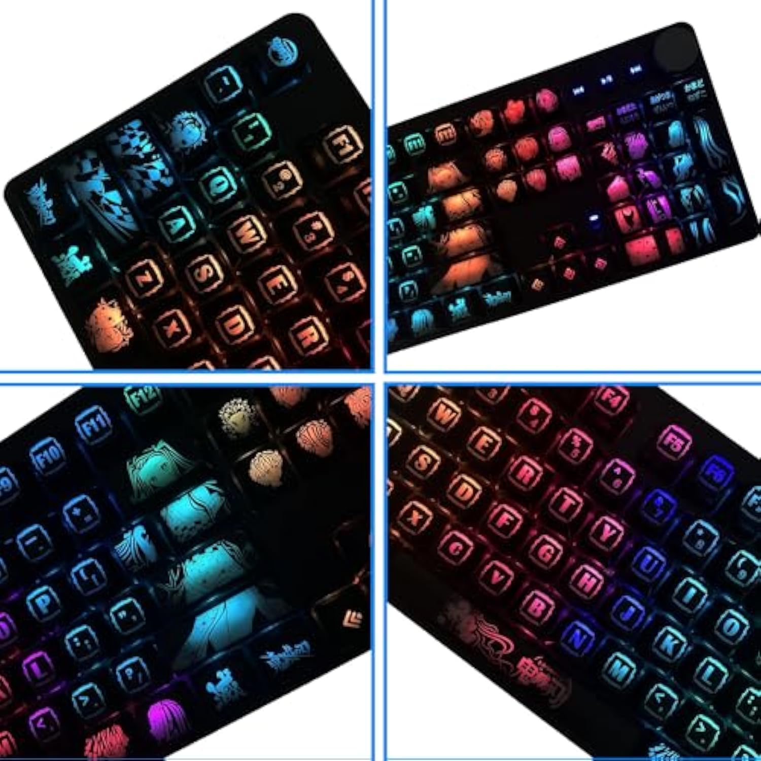 Japanese Anime Demon Slayer Translucent Keycaps 108 Pbt Dye Sublimation Oem Pr