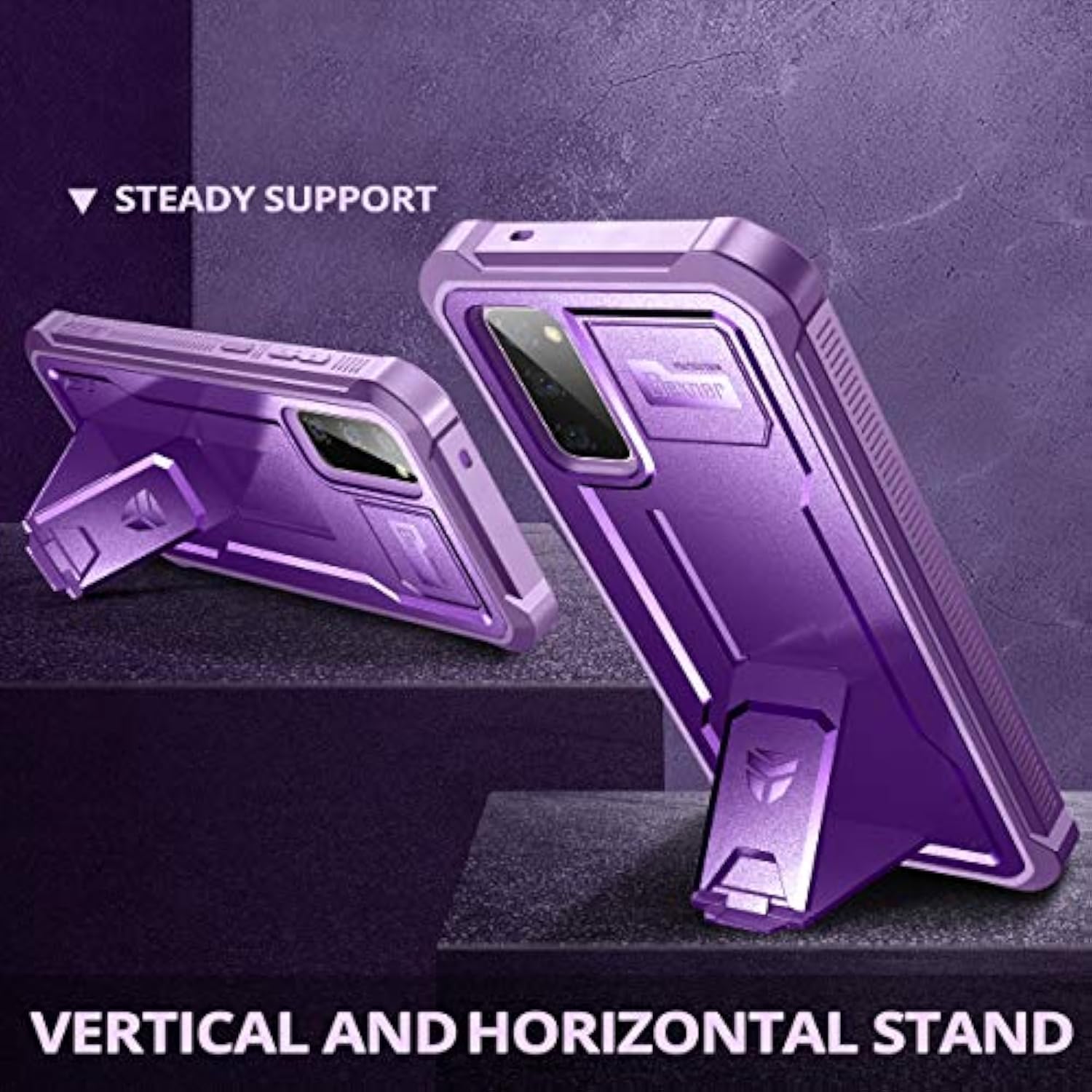 For Samsung Galaxy S20 Fe Case, [Built In Screen Protector And Kickstand] Heavy Duty Military Grade Protection Shockproof Protective Cover For Samsung Galaxy S20 Fe 5G, 6.5 Inch Purple
