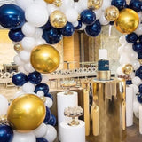 60pc Navy Blue & Gold Confetti Balloons for Weddings & Parties