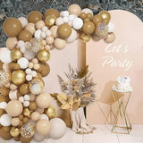 164Pcs Brown Balloons Garland Arch Kit, Nude Coffee Brown Blush Tan Neutral Beige Sand White Gold Balloons For Woodland Tedy Bear Baby Shower Jungle Safari Wedding Wild One Birthday Party Decorations