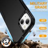 For Iphone 13 Case [Heavy Duty Protection][Military Grade Drop Protection][Shockproof] With Non-Slip Removable Phone Case 6.1''-Black