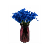 Real Touch Royal Blue Calla Lily Artificial Flowers - Perfect For Wedding Bouquets And Home Decoration (20Pcs)